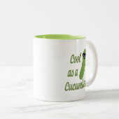 クールキュウリとして!キュウリの可愛い漫画 ツートーンマグカップ (正面右)