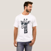 クールキリンのサングラスビンテージ彫刻Tシャツ_ Tシャツ (正面フル)