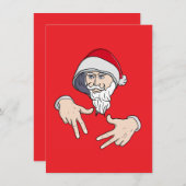 クールギャングスタヒップホップハンドラップサンタクロース シーズンカード (正面/裏面)