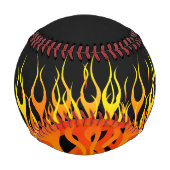 クールクラシックレーシングフレイムオンブラック 野球ボール (正面)