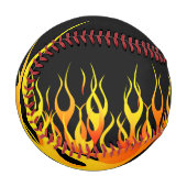 クールクラシックレーシングフレイムオンブラック 野球ボール (正面左)