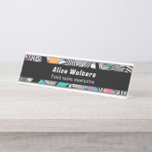 クールクリエイティブモダンスタイリッシュ通りアートグラフィティ デスクネームプレート (正面)