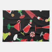 クールクリスマスのカクテルキッチンタオル キッチンタオル (横)