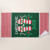 クールクリスマス7月ビーチサンダル ビーチタオル (正面)