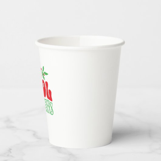 クールクリスマス – おもしろいレトロホリデーパーティーデザイン 紙コップ (左)