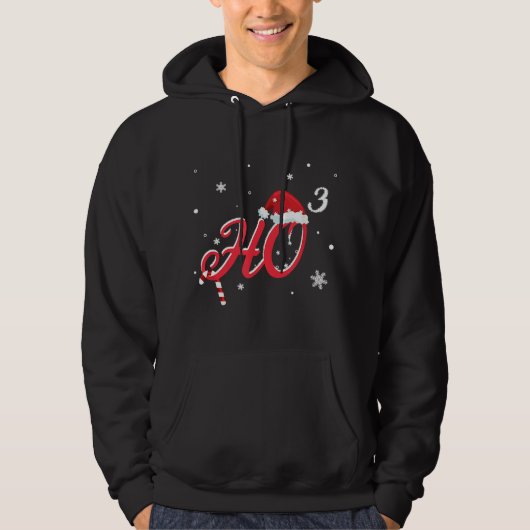 クールクリスマスHO-3サンタハットおもしろい パーカ (正面)