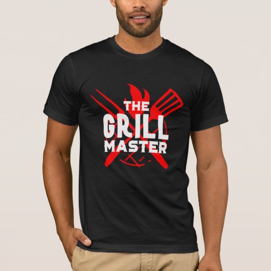 クールグおもしろいリルのマスターBBQラバーブラック Tシャツ (正面)