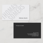 クールグはっきりしたレイと白のタイポグラフィモダン2 名刺 (正面/裏面)