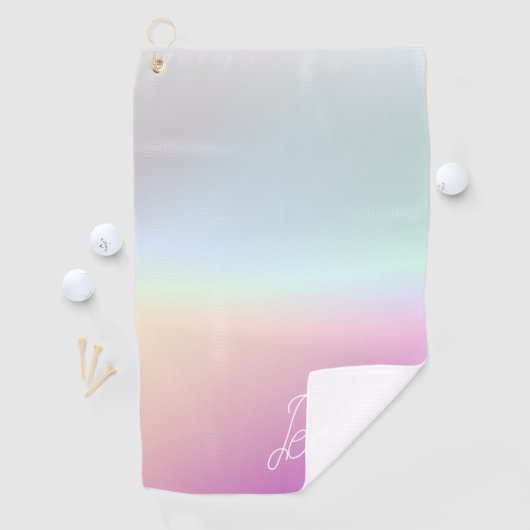 クールグラデーションカラフルグラディエントとスクリプト ゴルフタオル (インサイチュ)