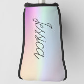 クールグラデーションカラフルグラディエントとスクリプト ゴルフヘッドカバー (回転90)