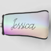 クールグラデーションカラフルグラディエントとスクリプト ゴルフヘッドカバー (正面)