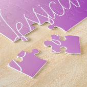 クールグラデーションカラフルグラディエントとスクリプト ジグソーパズル (側面)