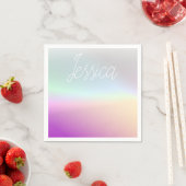 クールグラデーションカラフルグラディエントとスクリプト スタンダードカクテルナプキン (インサイチュ)