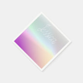 クールグラデーションカラフルグラディエントとスクリプト スタンダードカクテルナプキン (角)