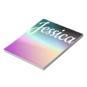 クールグラデーションカラフルグラディエントとスクリプト ノートパッド (回転)