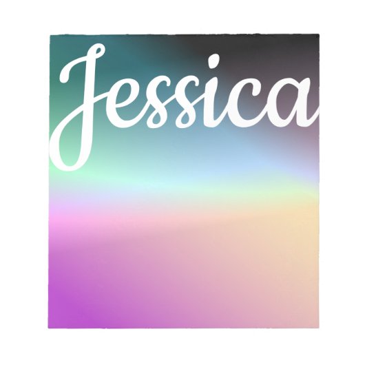 クールグラデーションカラフルグラディエントとスクリプト ノートパッド (正面)