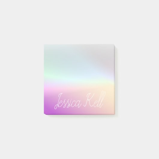 クールグラデーションカラフルグラディエントとスクリプト ポストイット (正面)