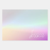 クールグラデーションカラフルグラディエントとスクリプト ラッピングペーパーシート (正面2)