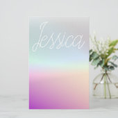 クールグラデーションカラフルグラディエントとスクリプト 便箋 (スタンド正面)