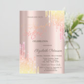 クールグラデーショングリッタードリップバラ金ゴールドスウィート16 招待状 (スタンド正面)