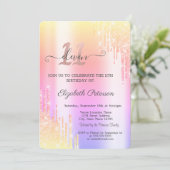 クールグラデーショングリッタードリップ11誕生日 招待状 (スタンド正面)