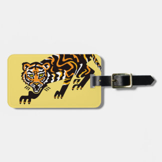 クールグラフィックTIGER – 絶滅危惧動物 – 黄色 ラゲッジタグ