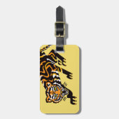 クールグラフィックTIGER – 絶滅危惧動物 – 黄色 ラゲッジタグ (正面縦)