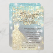 クールグリッターエレガントの光金ゴールドが輝く 招待状 (正面/裏面)