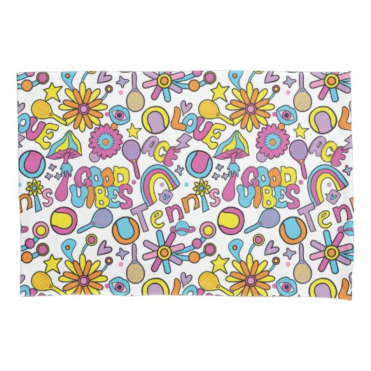 🎾クールグルーヴィパステルテニス 枕カバー (正面)