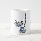 クールグレー・キャラクター猫 ジャンボコーヒーマグカップ (正面)