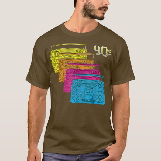 クールゲットブラスター90sパーティーDJディスコ音楽 Tシャツ (正面)