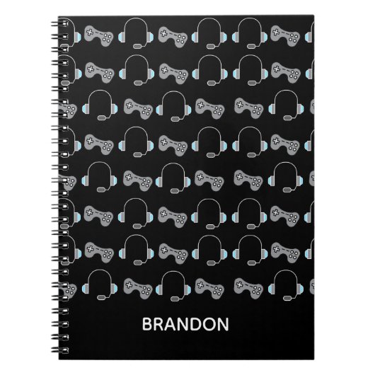 クールゲーマー パーソナライズされたゲーミングパターン ブラック ノートブック (正面)