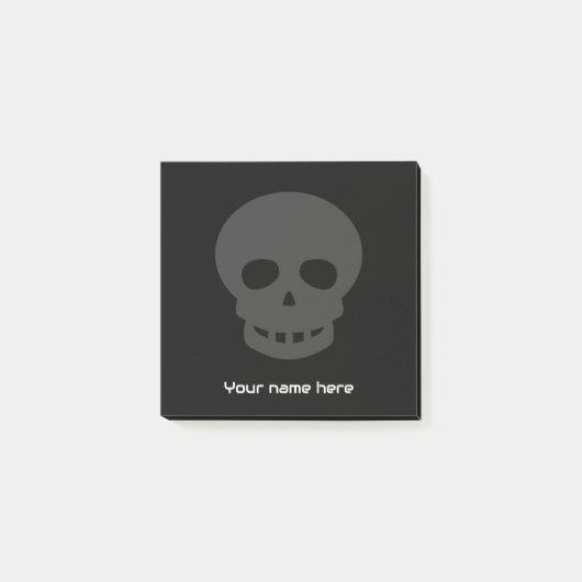 クールゴシックユニークスカルグレーブラック ポストイット (正面)