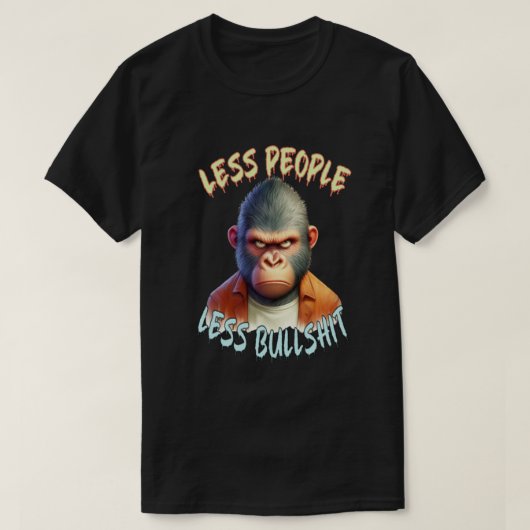 クールゴリラ熱狂する、動物 Tシャツ (デザイン正面)
