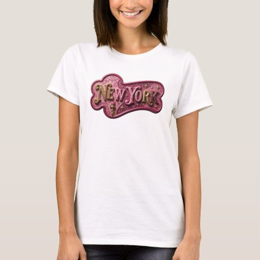クールゴールド ニューヨーク Tシャツ デザイン (正面)