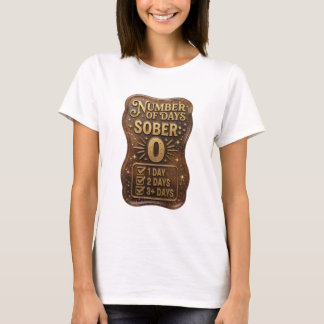 クールゴールド 禁酒日数0 ウェアラブルアート Tシャツ