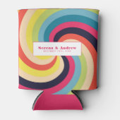 クールサイケデリックレトロクール抽象芸術 缶クーラー (正面)