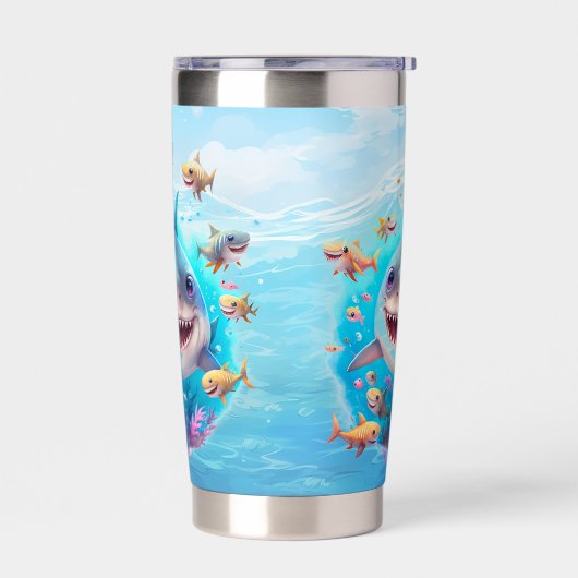 クールサメ好きの人に名前を付ける 保温保冷タンブラー (左面)