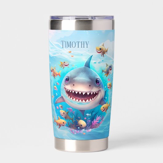 クールサメ好きの人に名前を付ける 保温保冷タンブラー (正面)