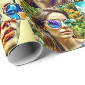 クールサングラスのチックスAIアート ラッピングペーパー (ロールコーナー)