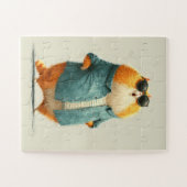 クールサングラスキャットスタイリッシュパズル ジグソーパズル (横)