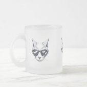 クールサングラス付きキャッユニークト – & スタイリッシュ フロストグラスマグカップ (左)