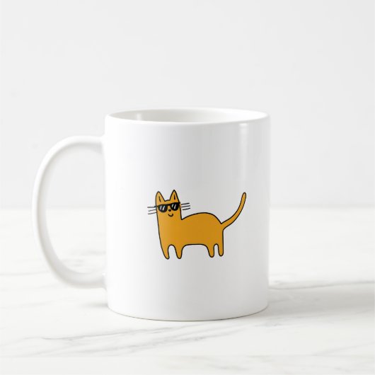 クールサングラス猫 コーヒーマグカップ (左)