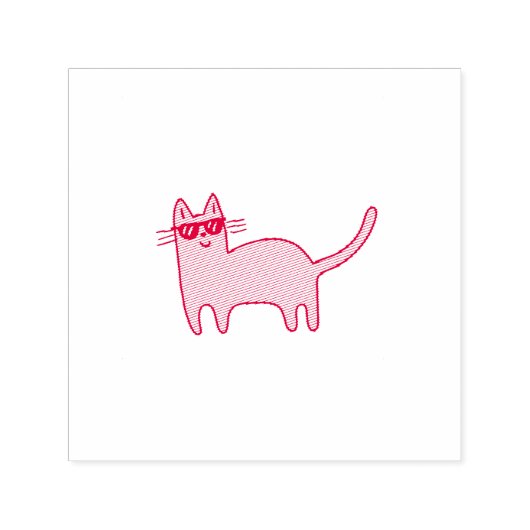 クールサングラス猫 セルフインキングスタンプ (デザイン)
