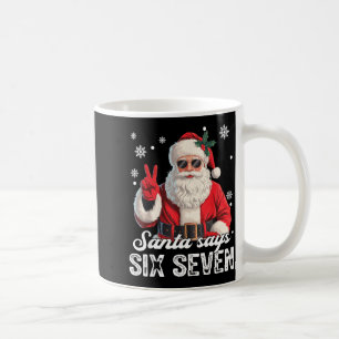 クールサンタが67と言う 面白いクリスマス 男性用Xmas コーヒーマグカップ