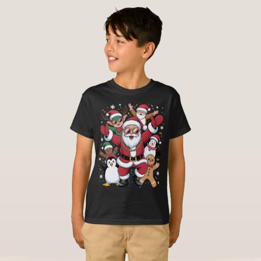 クールサンタと仲間たちのクリスマスパーティー Tシャツ (正面フル)