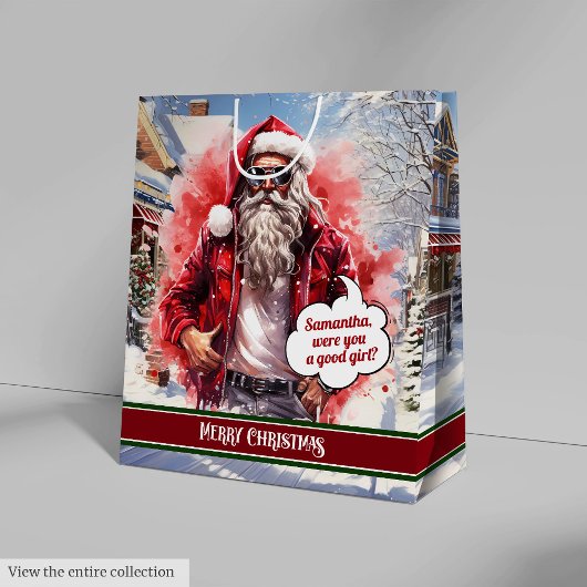クールサンタのクリスマスオーガナイザー ミディアムギフトバッグ ミディアムペーパーバッグ