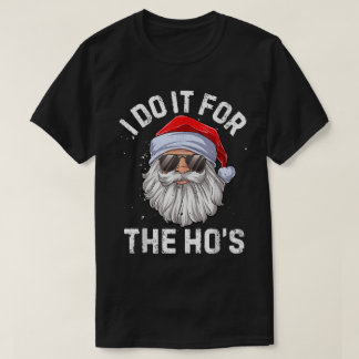 クールサンタの面白いクリスマスデザイン Tシャツ