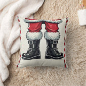 クールサンタインブラックブーツクリスマスホリデー クッション (ブランケット)