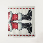 クールサンタインブラックブーツクリスマスホリデー タペストリー (正面)